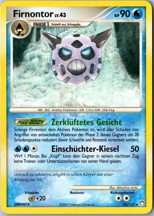 Pokémon-Karte Firnontor 25/123 Geheimnisvolle Schätze