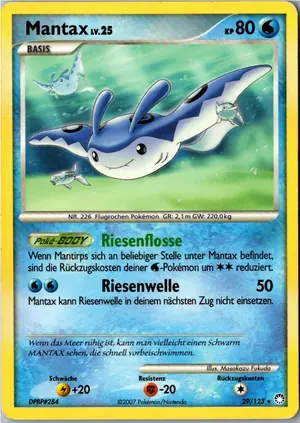 Pokémon-Karte Mantax 29/123 Geheimnisvolle Schätze
