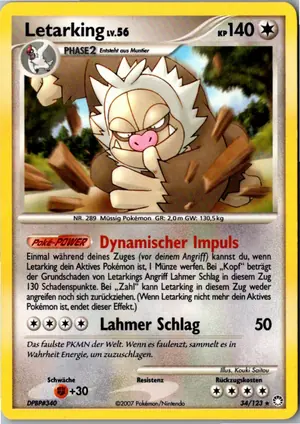 Pokémon-Karte Letarking 34/123 Geheimnisvolle Schätze
