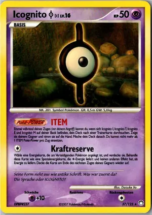 Pokémon-Karte Icognito I 37/123 Geheimnisvolle Schätze