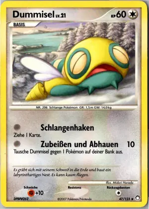 Pokémon-Karte Dummisel 47/123 Geheimnisvolle Schätze