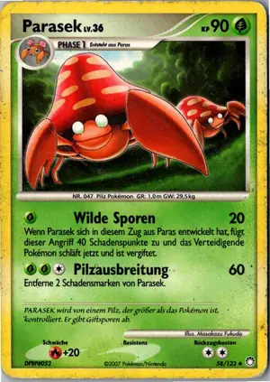Pokémon-Karte Parasek 58/123 Geheimnisvolle Schätze