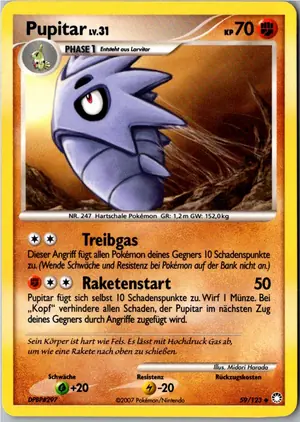 Pokémon-Karte Pupitar 59/123 Geheimnisvolle Schätze