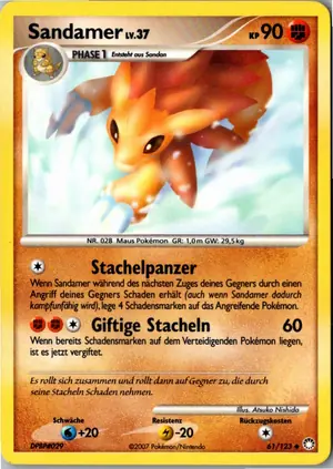 Pokémon-Karte Sandamer 61/123 Geheimnisvolle Schätze