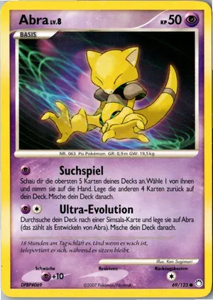 Pokémon-Karte Abra 69/123 Geheimnisvolle Schätze