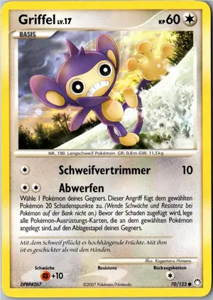 Pokémon-Karte Griffel 70/123 Geheimnisvolle Schätze