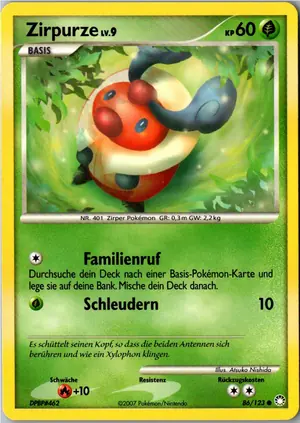Pokémon-Karte Zirpurze 86/123 Geheimnisvolle Schätze