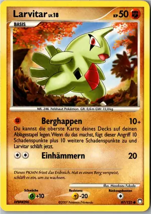 Pokémon-Karte Larvitar 87/123 Geheimnisvolle Schätze