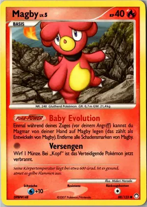 Pokémon-Karte Magby 88/123 Geheimnisvolle Schätze