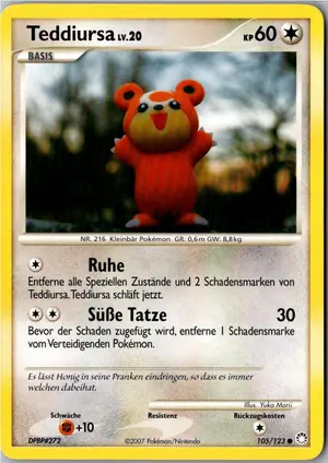 Pokémon-Karte Teddiursa 105/123 Geheimnisvolle Schätze