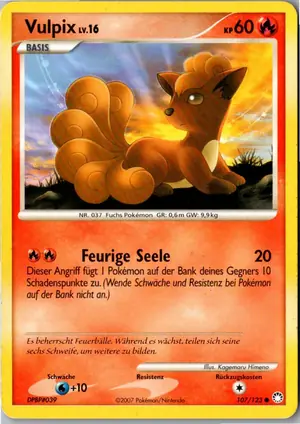 Pokémon-Karte Vulpix 107/123 Geheimnisvolle Schätze