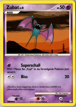 Pokémon-Karte Zubat 108/123 Geheimnisvolle Schätze