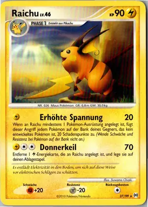Pokémon-Karte Raichu 27/99 Arceus