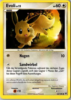 Pokémon-Karte Evoli 63/100 Majestätischer Morgen