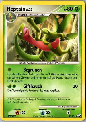 Pokémon-Karte Reptain 40/106 Epische Begegnungen