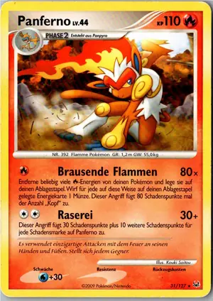 Pokémon-Karte Panferno 31/127 Platin
