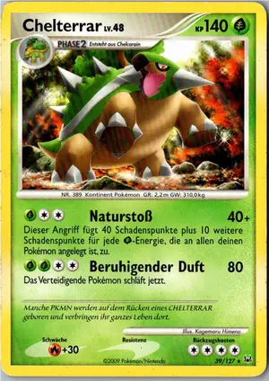 Pokémon-Karte Chelterrar 39/127 Platin