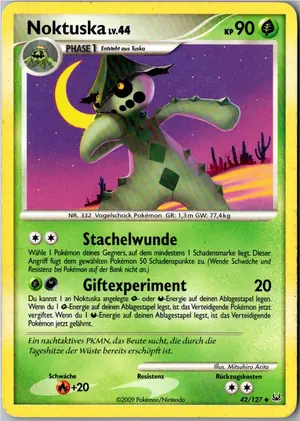 Pokémon-Karte Noktuska 42/127 Platin