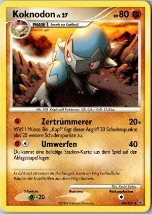 Pokémon-Karte Koknodon 46/127 Platin