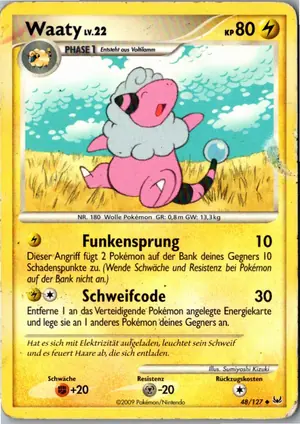 Pokémon-Karte Waaty 48/127 Platin