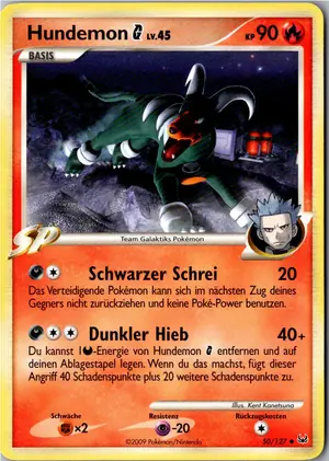 Pokémon-Karte Hundemon 50/127 Platin