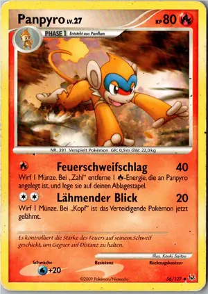 Pokémon-Karte Panpyro 56/127 Platin