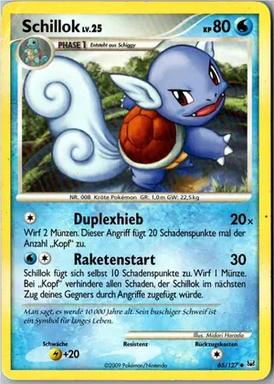 Pokémon-Karte Schillok 65/127 Platin