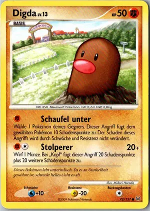 Pokémon-Karte Digda 72/127 Platin
