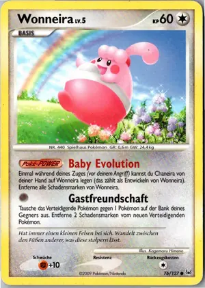 Pokémon-Karte Wonneira 76/127 Platin