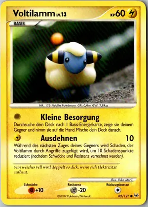 Pokémon-Karte Voltilamm 82/127 Platin