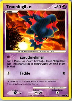Pokémon-Karte Traunfugil 83/127 Platin