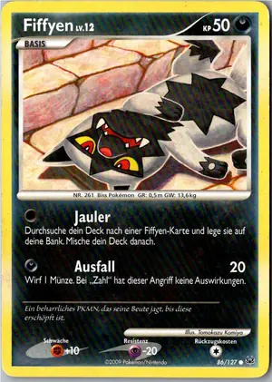Pokémon-Karte Fiffyen 86/127 Platin