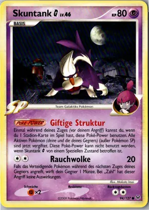 Pokémon-Karte Skuntank 94/127 Platin