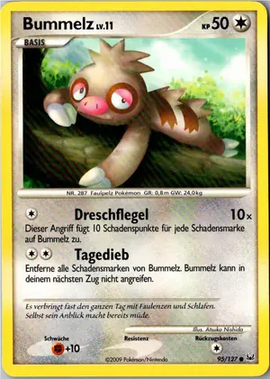 Pokémon-Karte Bummelz 95/127 Platin