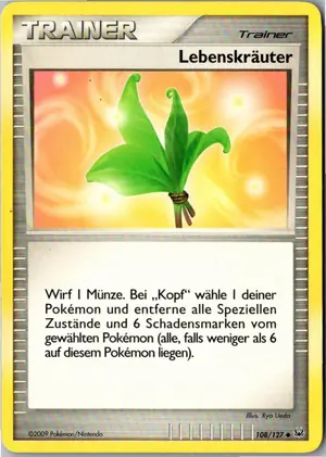 Pokémon-Karte Lebenskräuter 108/127 Platin