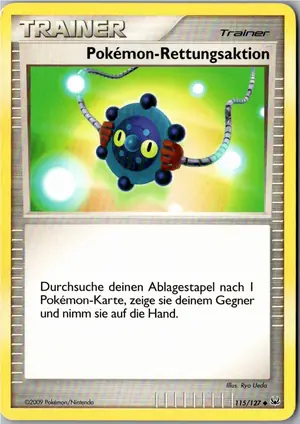 Pokémon-Karte Pokemon-Rettungsaktion 115/127 Platin