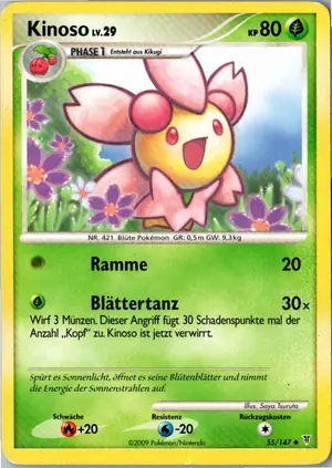 Pokémon-Karte Kinoso 55/147 Ultimative Sieger