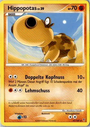 Pokémon-Karte Hippopotas 61/147 Ultimative Sieger