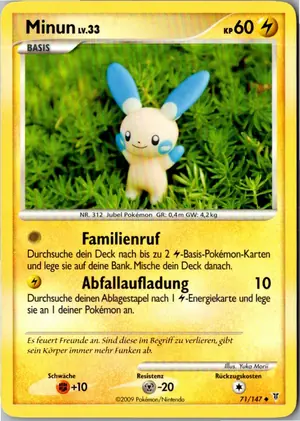 Pokémon-Karte Minun 71/147 Ultimative Sieger