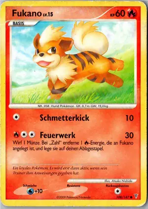 Pokémon-Karte Fukano 108/147 Ultimative Sieger