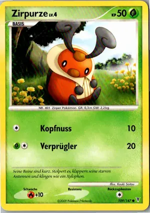 Pokémon-Karte Zirpurze 109/147 Ultimative Sieger
