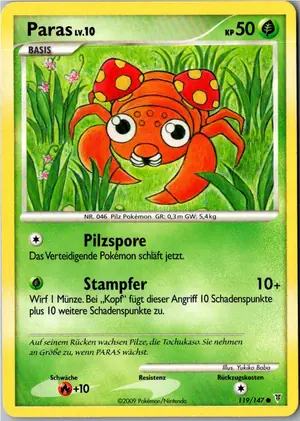 Pokémon-Karte Paras 119/147 Ultimative Sieger