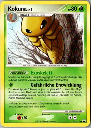 Pokémon-Karte Kokuna 66/111 Aufstieg der Rivalen