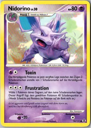Pokémon-Karte Nidorino 74/111 Aufstieg der Rivalen