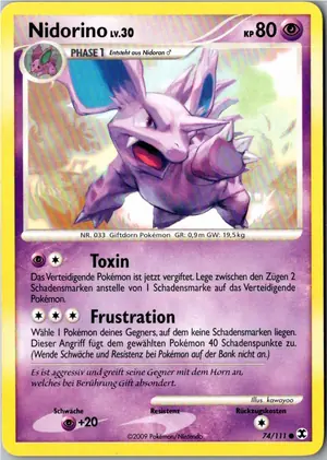 Pokémon-Karte Nidorino 74/111 Aufstieg der Rivalen