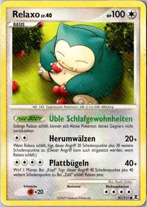 Pokémon-Karte Relaxo 81/111 Aufstieg der Rivalen