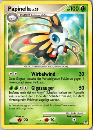 Pokémon-Karte Papinella 19/130 Diamant & Perl