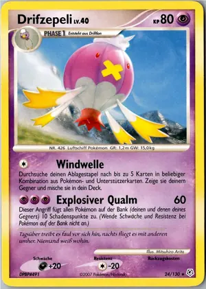 Pokémon-Karte Drifzepeli 24/130 Diamant & Perl
