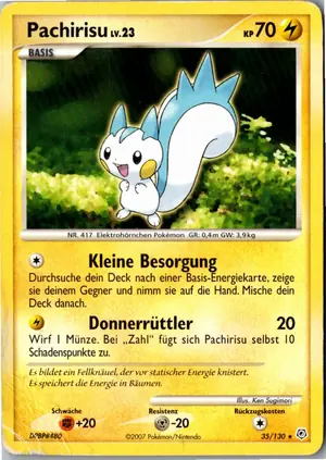 Pokémon-Karte Pachirisu 35/130 Diamant & Perl
