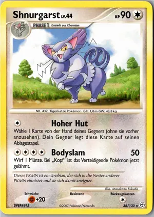 Pokémon-Karte Shnurgarst 36/130 Diamant & Perl